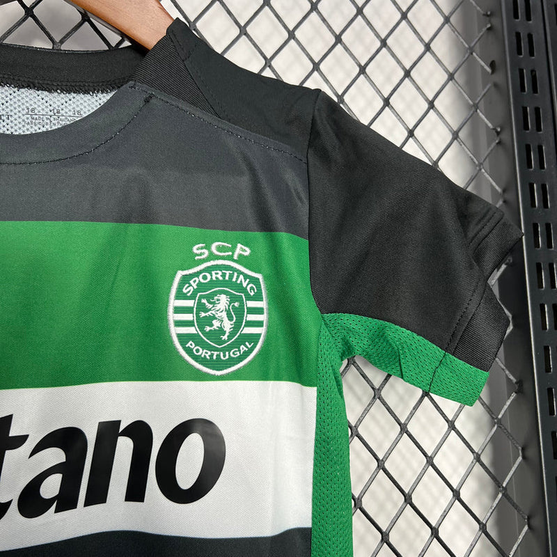 Green/white/black kids home kit 2024/25