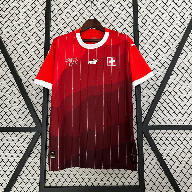 Red Swiss home Euro 2024 jersey 