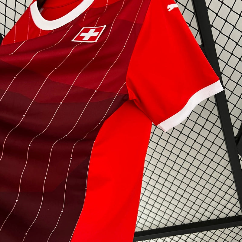 Red Swiss home Euro 2024 jersey 