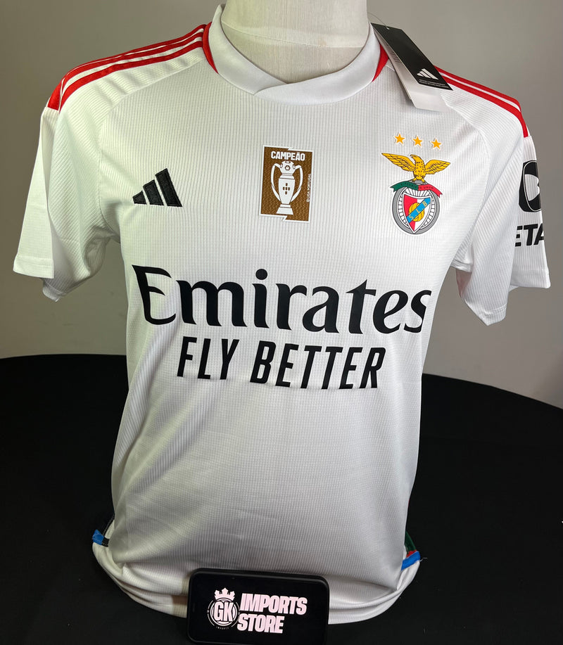 Benfica White 2023/24 Third Shirt - National Champion Badge