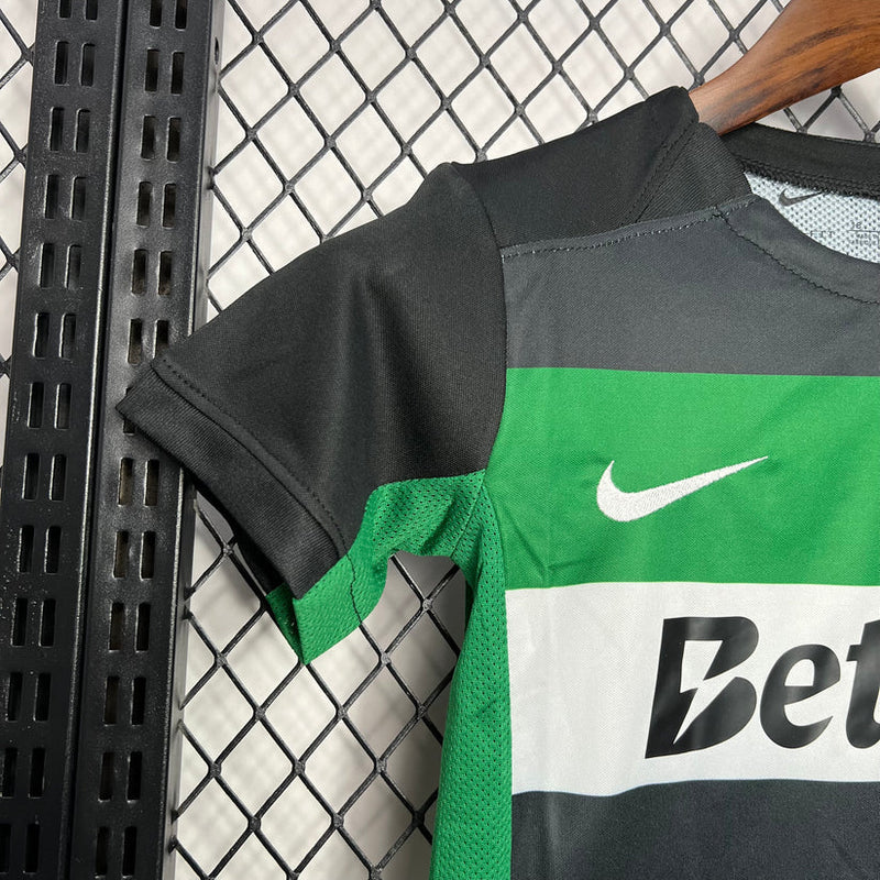 Green/white/black kids home kit 2024/25