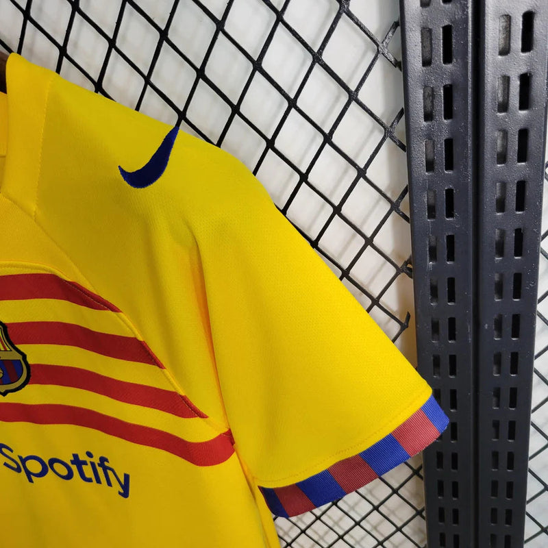 Barcelona 2023/24 Away Yellow Kids Set