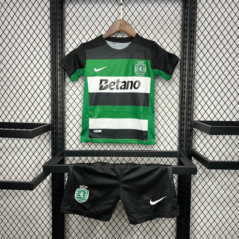 Green/white/black kids home kit 2024/25