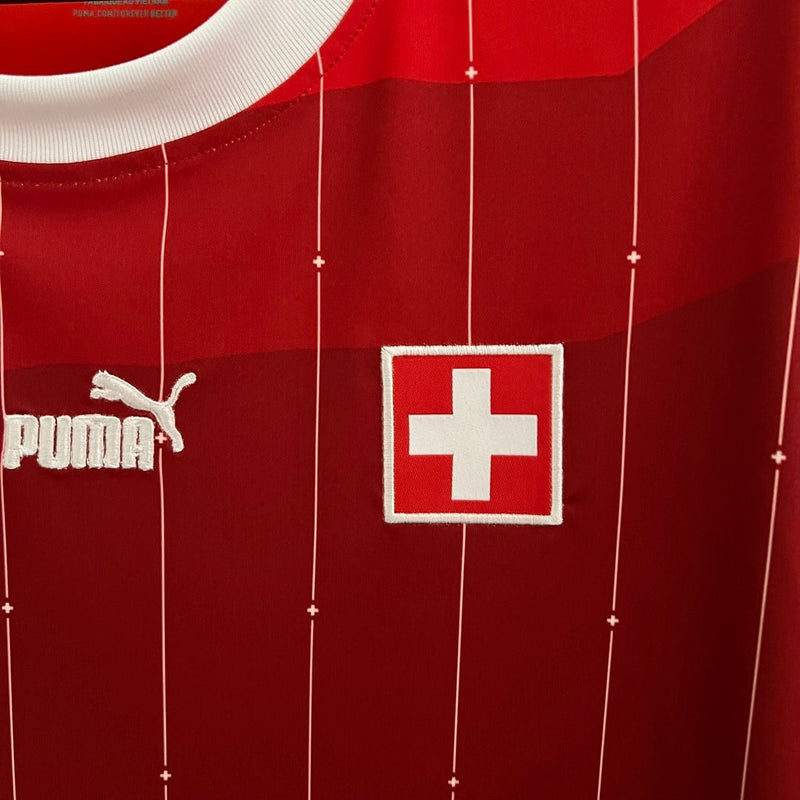 Red Swiss home Euro 2024 jersey 