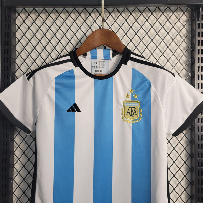 Camisola Seleção Argentina 2022/23 Home 3 - INFANTIL