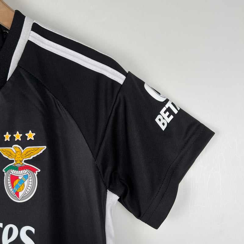 Conjunto infantil Benfica Preto 2023/24 Away (STOCK)