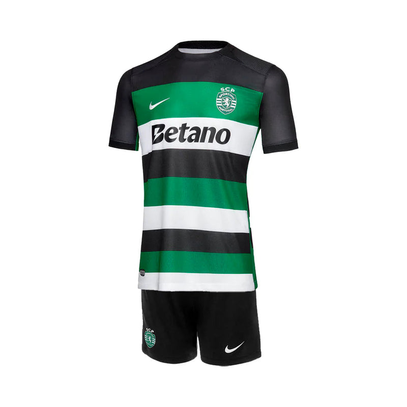 Green/white/black kids home kit 2024/25