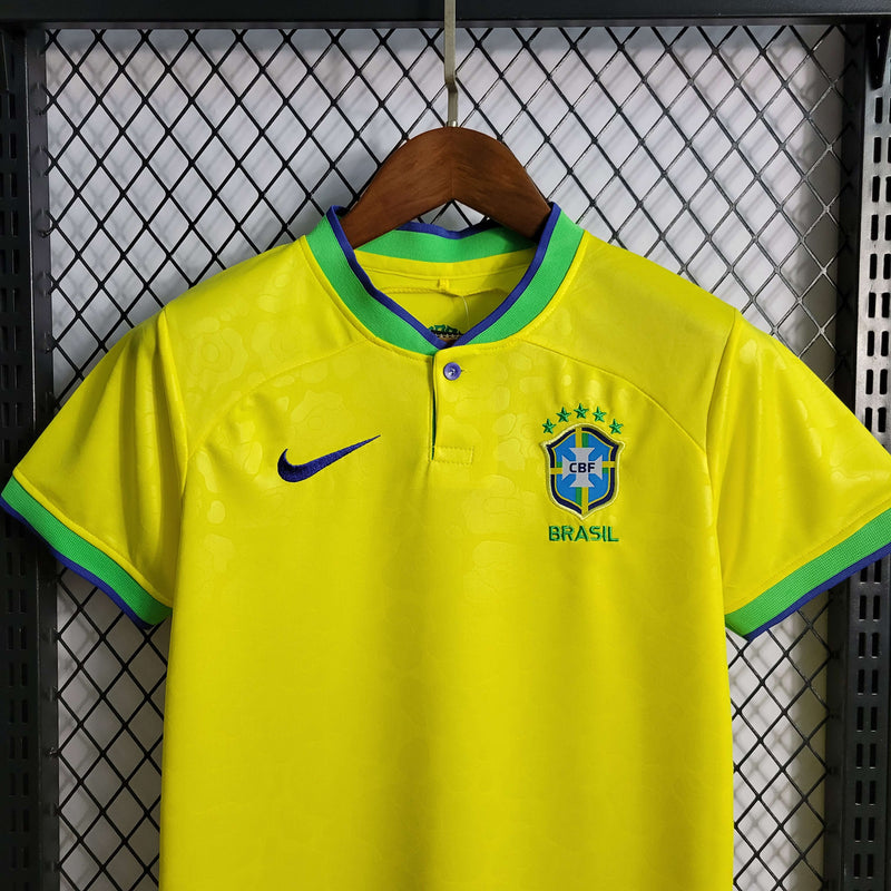 Conjunto Infantil Brasil 2022/23 - Home Torcedor PRO